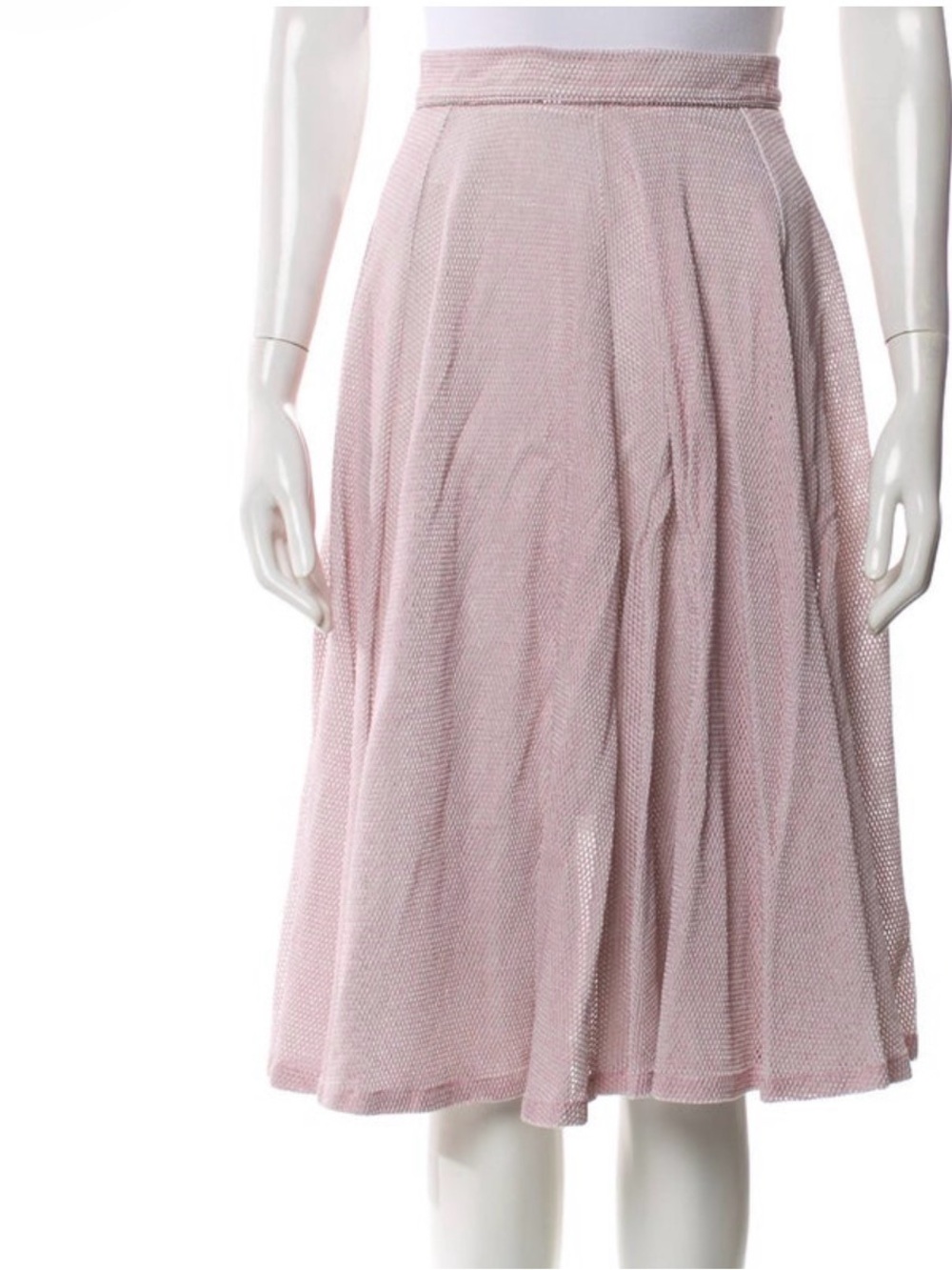 Maje Pink Mesh Midi Skirt